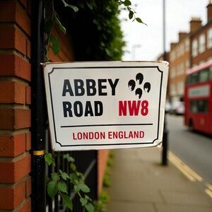 Tin Abbey Road Sign